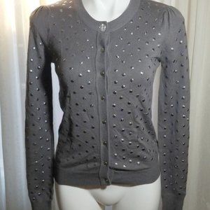 Aubergene Grommet Covered Button Down Cardigan S